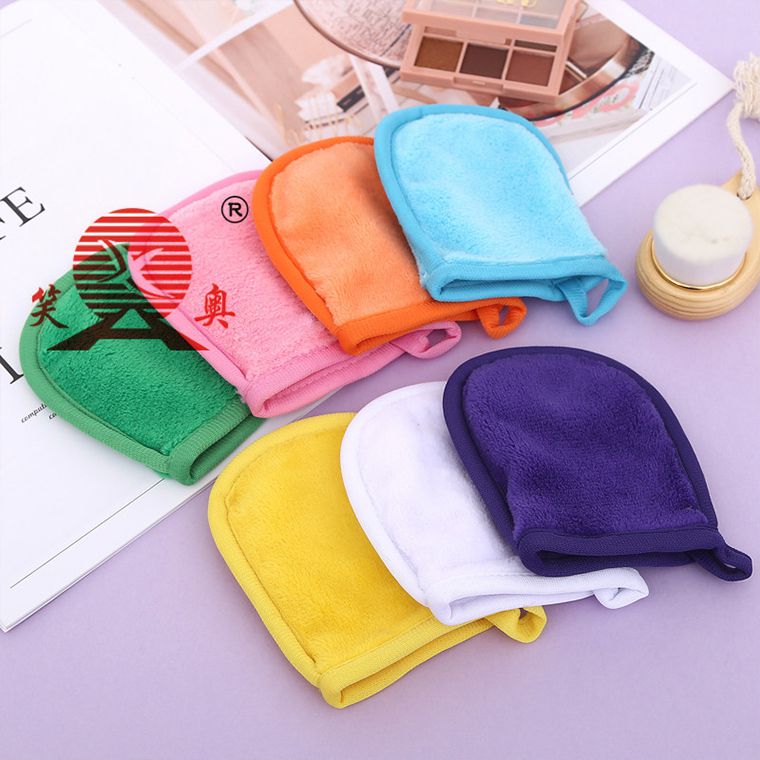 Hot Sale Microfiber Facial Mitt Mini Cleaning Glove Makeup Remover Gloves