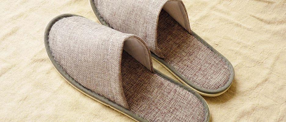 100% linen hotel supplies non-disposable cotton and linen slippers washable slippers