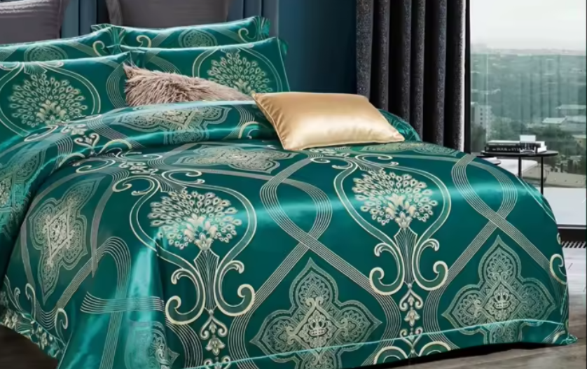 Luxury Quilted Bedding Polyester Comforter Sets Jacquard Bedding Sets