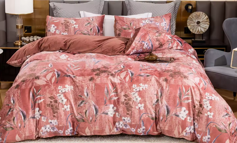 High QualityGreek velvet coral velvet duvet cover set